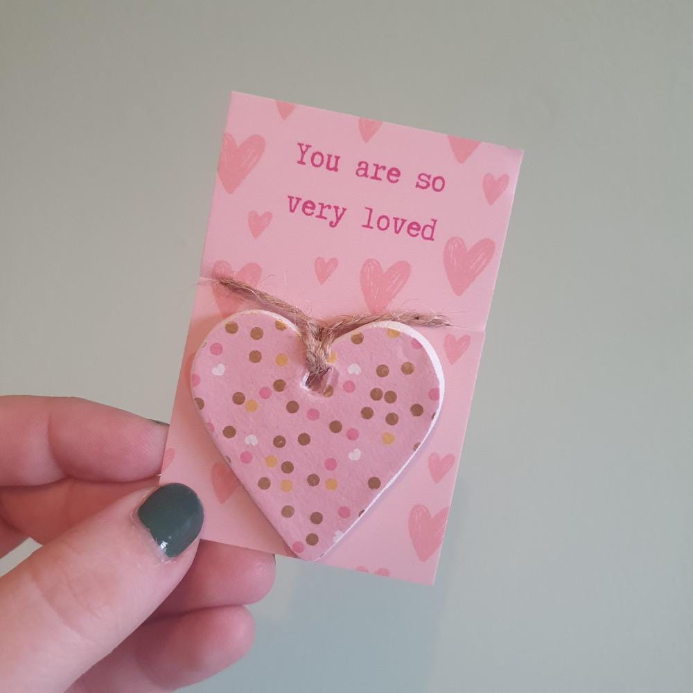 You Are So Loved Clay Heart - Pick -Me-Up Gift - Sentimental Gift - Pocket Token - Wallet Token - Postage Gift