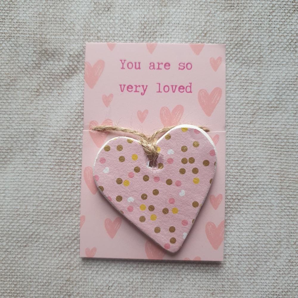 You Are So Loved Clay Heart - Pick -Me-Up Gift - Sentimental Gift - Pocket Token - Wallet Token - Postage Gift