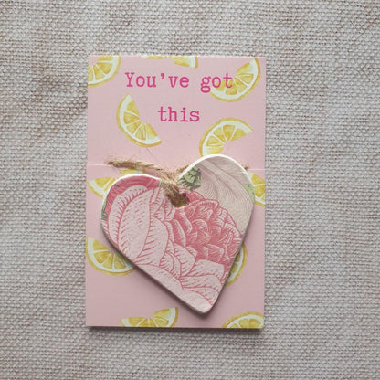 Clay Heart Keepsake Decoration, Positivity, Positive Affirmation Pocket Token Pick-Me-Up Sentimental Gift, Just Because Gift, Letterbox Gift