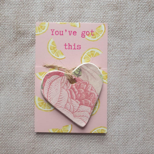 Clay Heart Keepsake Decoration, Positivity, Positive Affirmation Pocket Token Pick-Me-Up Sentimental Gift, Just Because Gift, Letterbox Gift