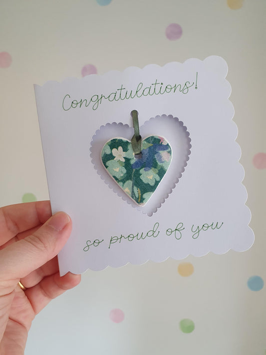 Congratulations Keepsake Card with Clay Heart Token