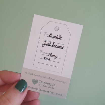 Thinking of You Token Gift - Clay Heart Keepsake Decoration - Pocket Token - Just Because Gift - Sympathy Gift - Sentiment Gift