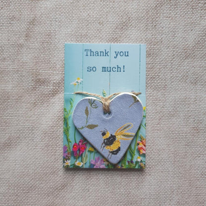 Thank You Token Gift - Clay Heart Keepsake Decoration - Pocket Token - Thank You So Much - Sentiment Gift