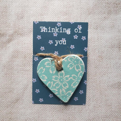 Thinking of You Token Gift - Clay Heart Keepsake Decoration - Pocket Token - Just Because Gift - Sympathy Gift - Sentiment Gift