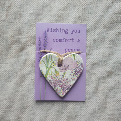 Comfort & Peace Token Gift - Clay Heart Keepsake Decoration - Pocket Token - Just Because Gift - Sympathy Gift - Sentimental Gift - Grief