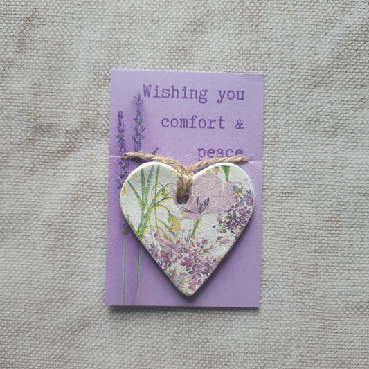 Comfort & Peace Token Gift - Clay Heart Keepsake Decoration - Pocket Token - Just Because Gift - Sympathy Gift - Sentimental Gift - Grief