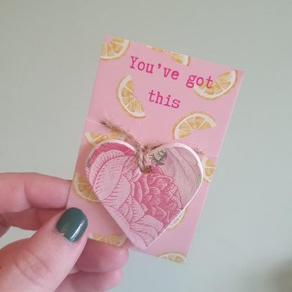 Clay Heart Keepsake Decoration, Positivity, Positive Affirmation Pocket Token Pick-Me-Up Sentimental Gift, Just Because Gift, Letterbox Gift