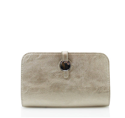 Multi Passport Travel Wallet with Detachable Coin Purse Champagne Gold
