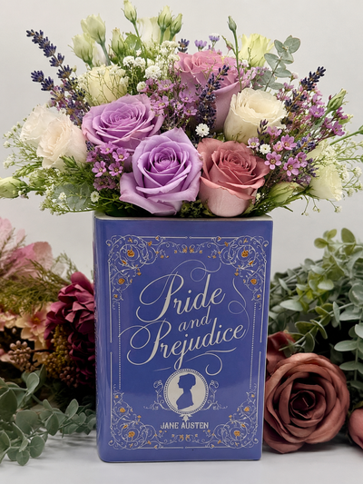 Book Vase: Pride and Prejudice Purple