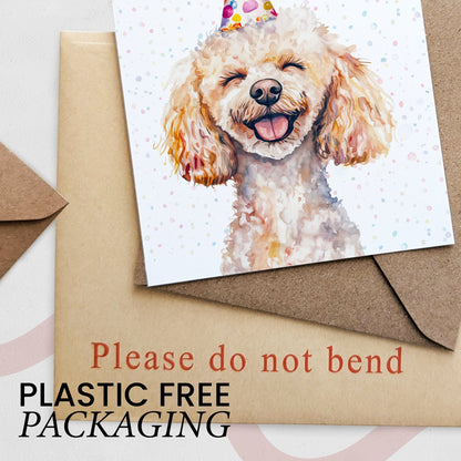 Birthday Card For Him or Her Of A Poodle Dog Illustration For Him or Her Birthday Gift
