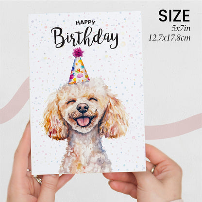 Birthday Card For Him or Her Of A Poodle Dog Illustration For Him or Her Birthday Gift