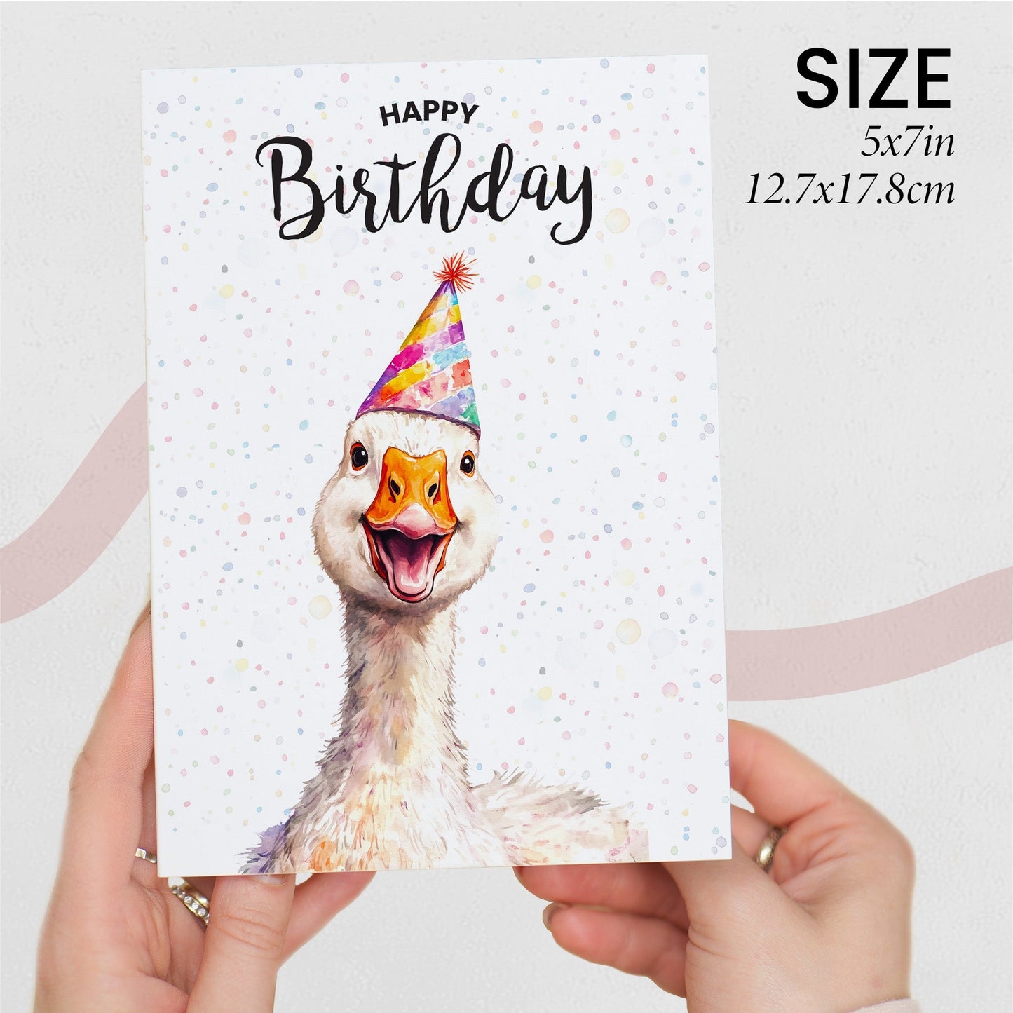 Birthday Card For Him or Her Of A Goose Illustration For Him or Her Birthday Gift