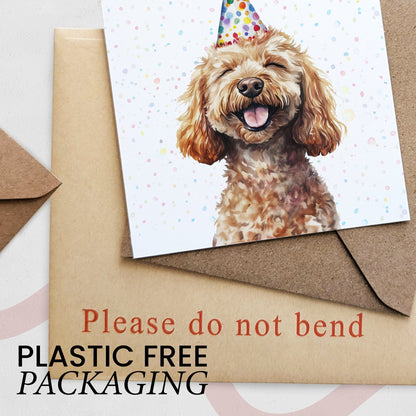 Birthday Card For Him or Her Of A Cockerpoo Dog Illustration For Him or Her Birthday Gift