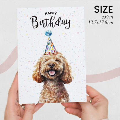 Birthday Card For Him or Her Of A Cockerpoo Dog Illustration For Him or Her Birthday Gift