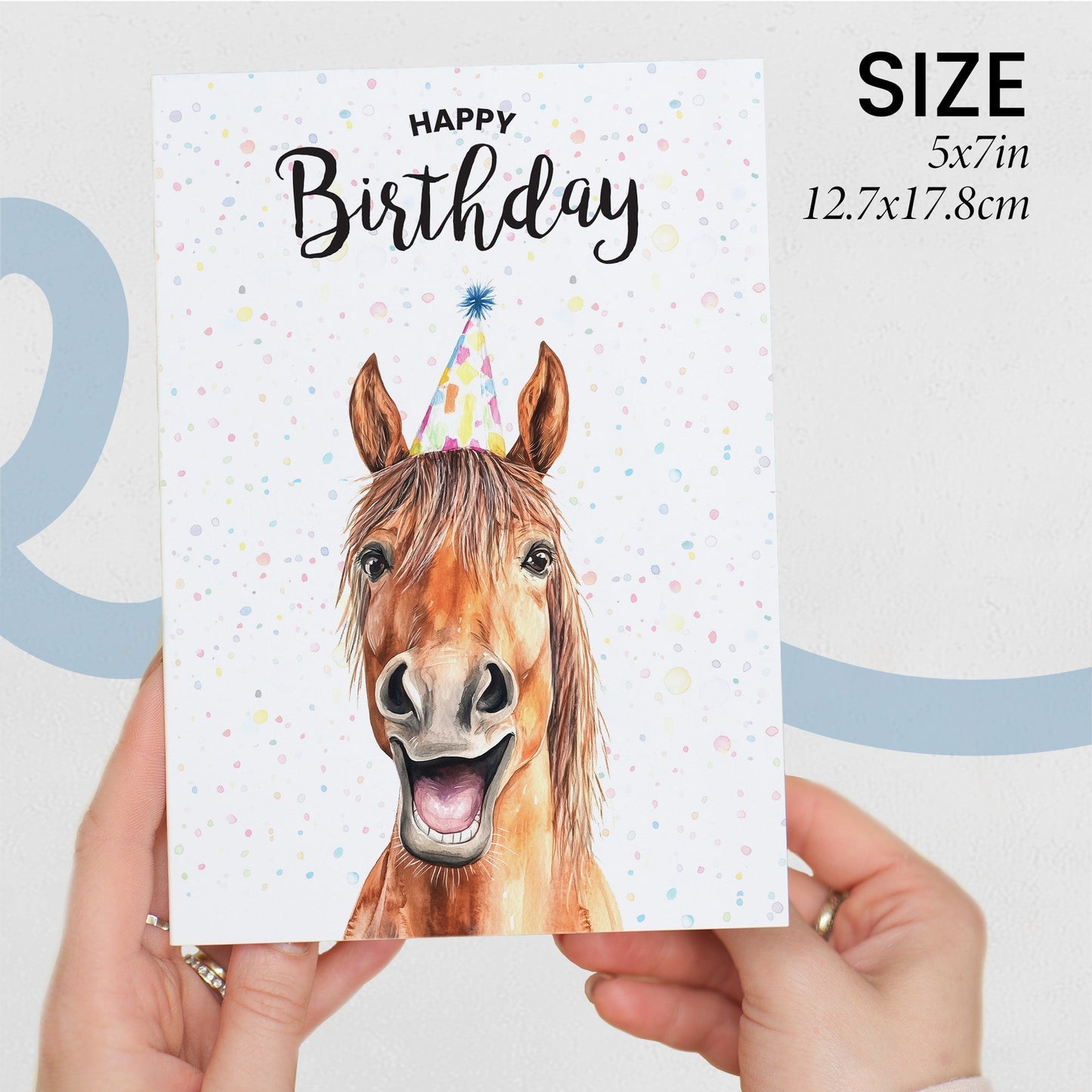 Birthday Card For Him or Her Of A Horse Illustration For Him or Her Birthday Gift