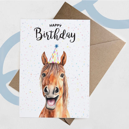 Birthday Card For Him or Her Of A Horse Illustration For Him or Her Birthday Gift