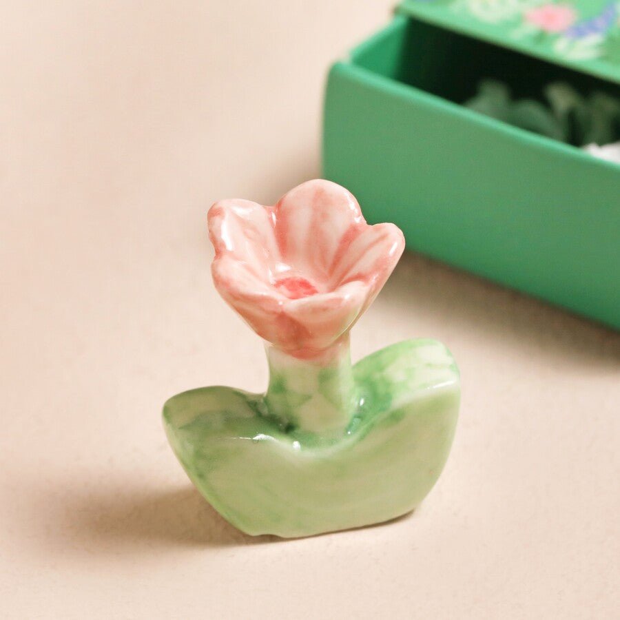Keepsake Tiny Matchbox Blooming Lovely Ceramic Flower Token - Forever After Collective