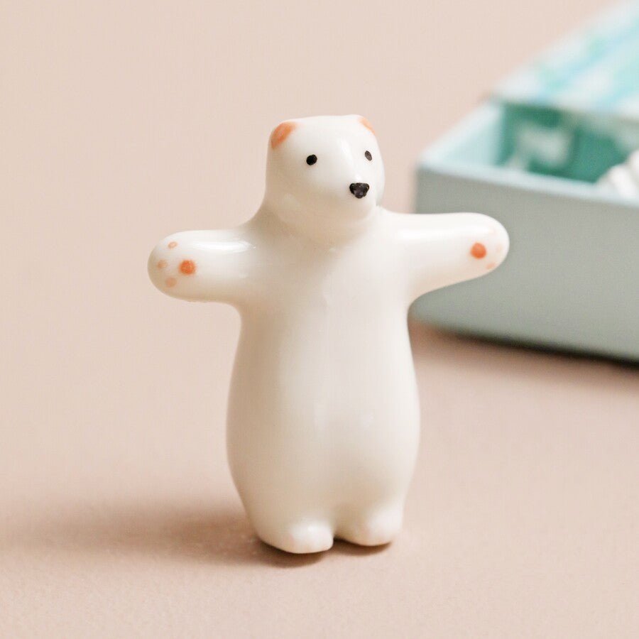 Keepsake Tiny Matchbox Ceramic Bear Token - Forever After Collective