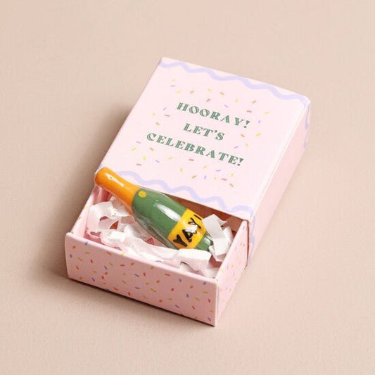 Keepsake Tiny Matchbox Ceramic Champagne Token - Forever After Collective