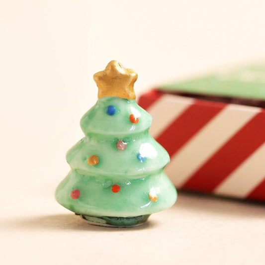 Keepsake Tiny Matchbox Ceramic Christmas Tree Token - Forever After Boutique