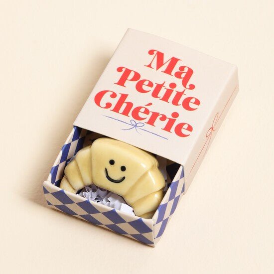 Keepsake Tiny Matchbox Ceramic Croissant Token