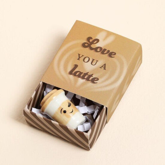 Keepsake Tiny Matchbox Ceramic Latte Token - Forever After Boutique