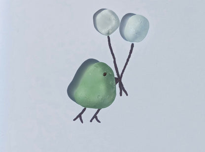 Sea Glass Bird Greeting Card