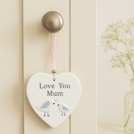 ‘Love You Mum’ Ceramic Hanging Heart - Forever After Boutique