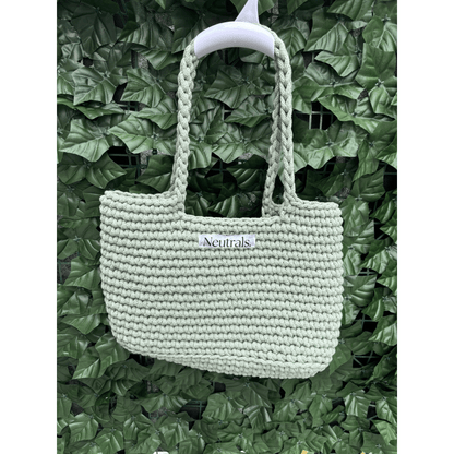 Medium Crochet Beach Bag – Handmade, Neutral Style