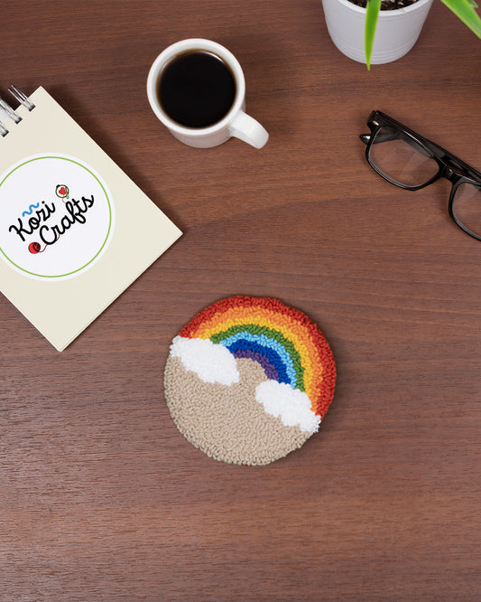 Rainbow & Palette Punch Needle Coasters Rainbow