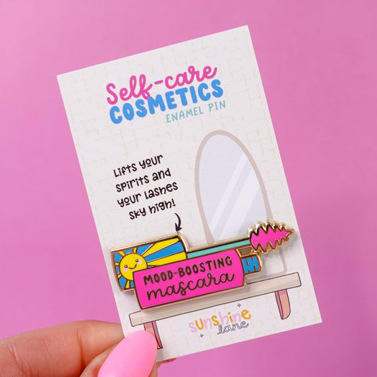 Mood-Boosting Mascara Gold Enamel Pin