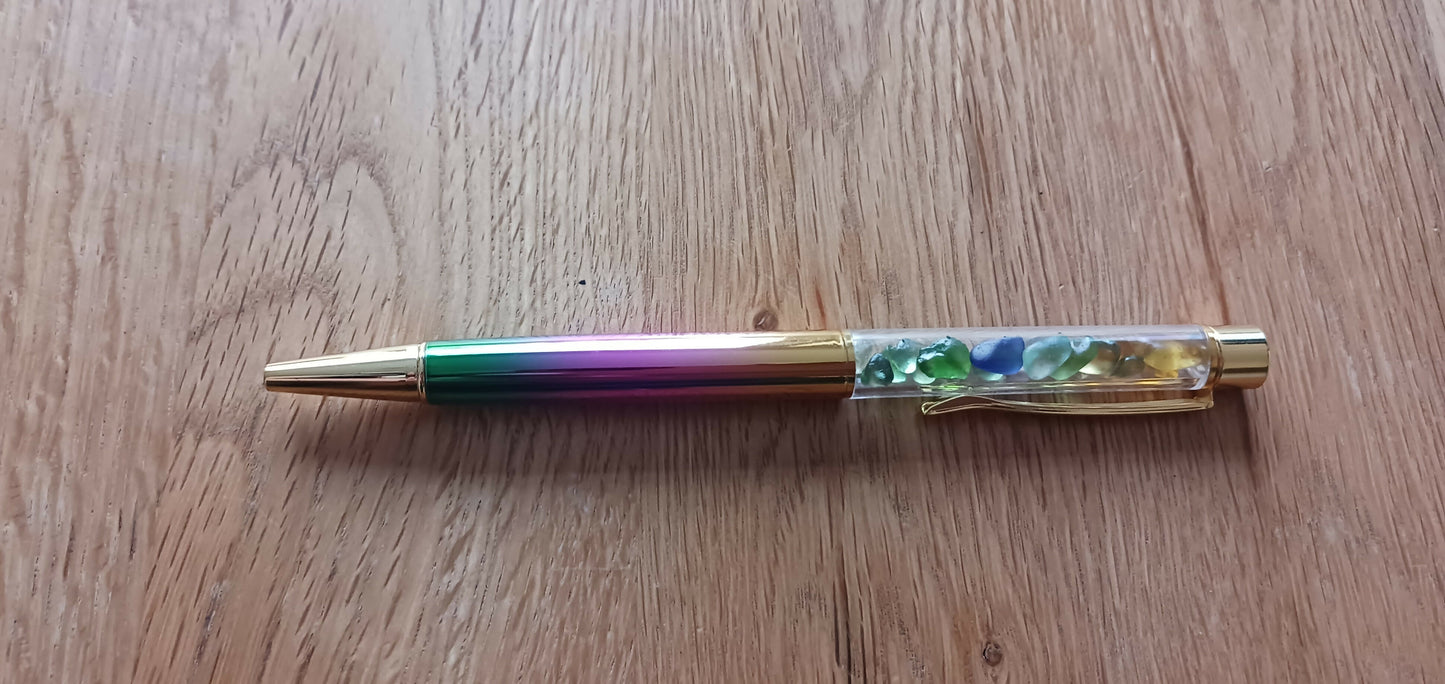 SEA GLASS FILLED BALLPOINT PEN