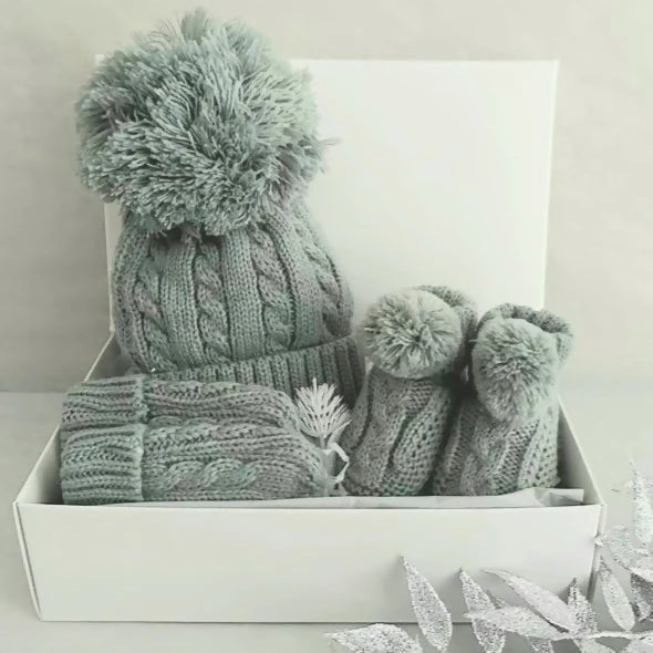 New Baby Hat Gift Set: Sage Green - Forever After Boutique