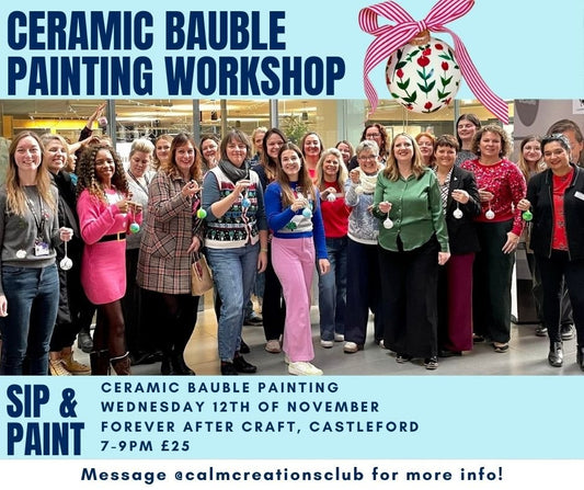 Paint & Prosecco: Christmas Bauble Painting Workshop Wednesday, 12th November - Forever After Boutique
