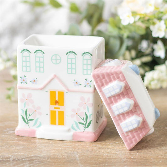 Pastel pink townhouse wax melt burner - Forever After Boutique