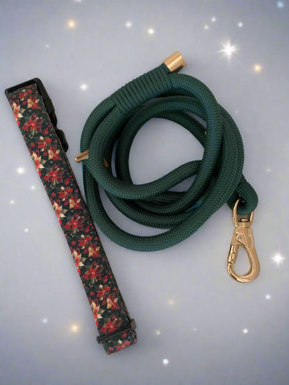 Forest Green Rope Leash Flexible and Lightweight