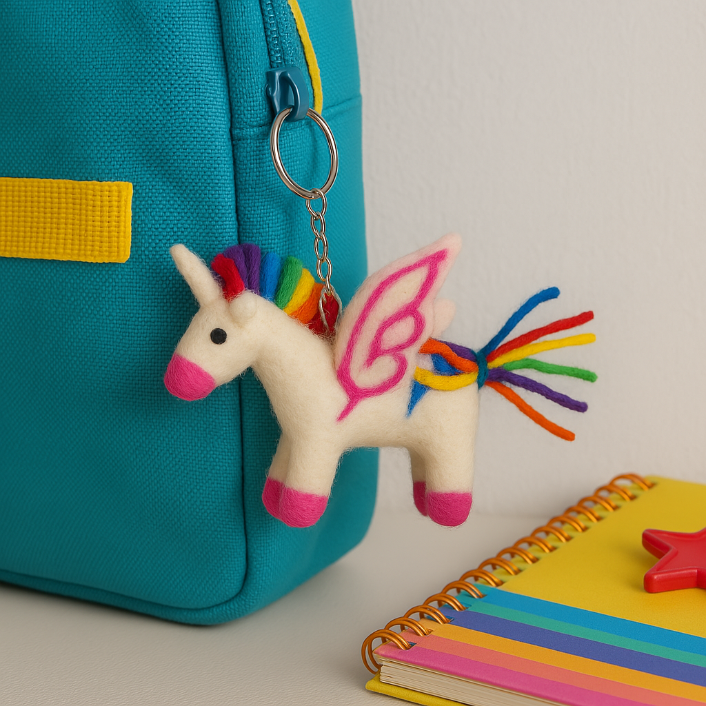 Rainbow Unicorn keyring