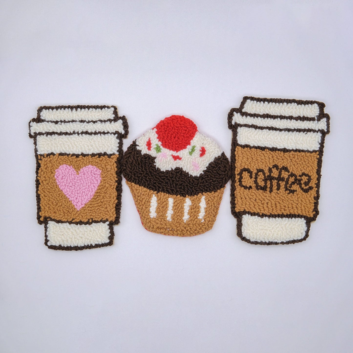 Coffee & Cupcake Punch Needle Coaster