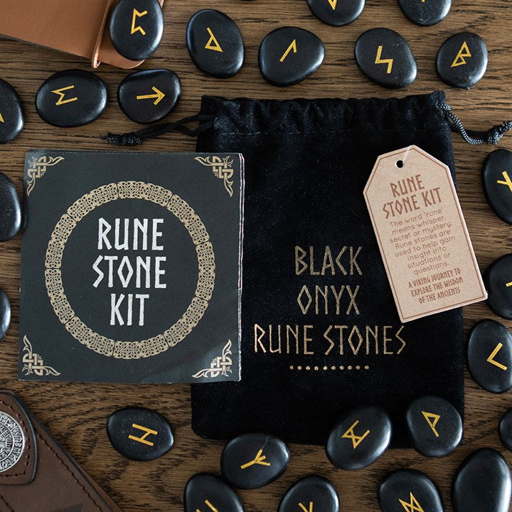 Black Onyx Viking Rune Stones