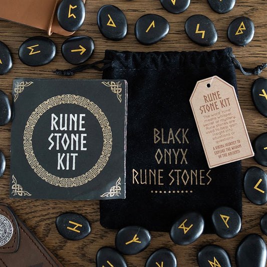 Black Onyx Viking Rune Stones