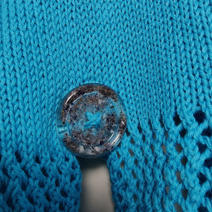 Seashore Cotton Poncho. Turquoise Women's Poncho. Summer Knitted Poncho. - Forever After Boutique