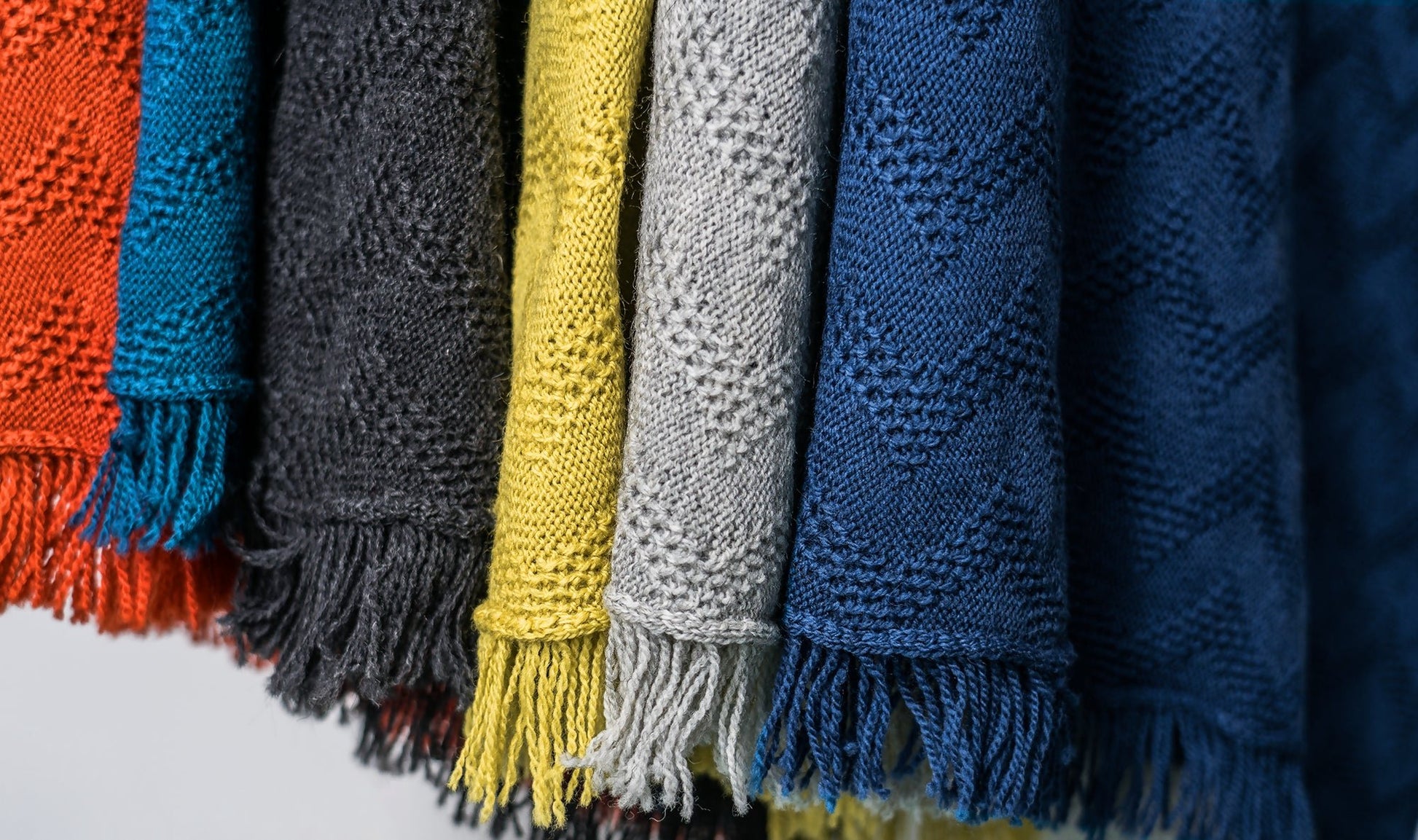 Seashore Mustard Merino Poncho. Women's Textured Waves Merino Wool Fringe Poncho. - Forever After Boutique