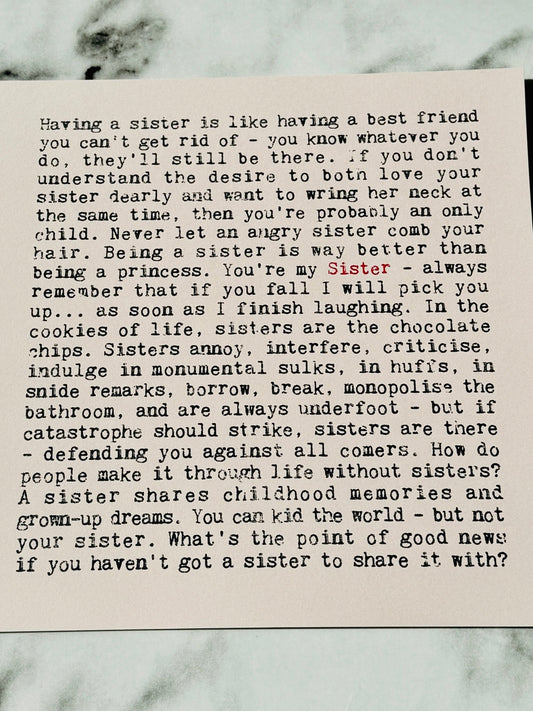 Sister Wise Words Print - Forever After Boutique