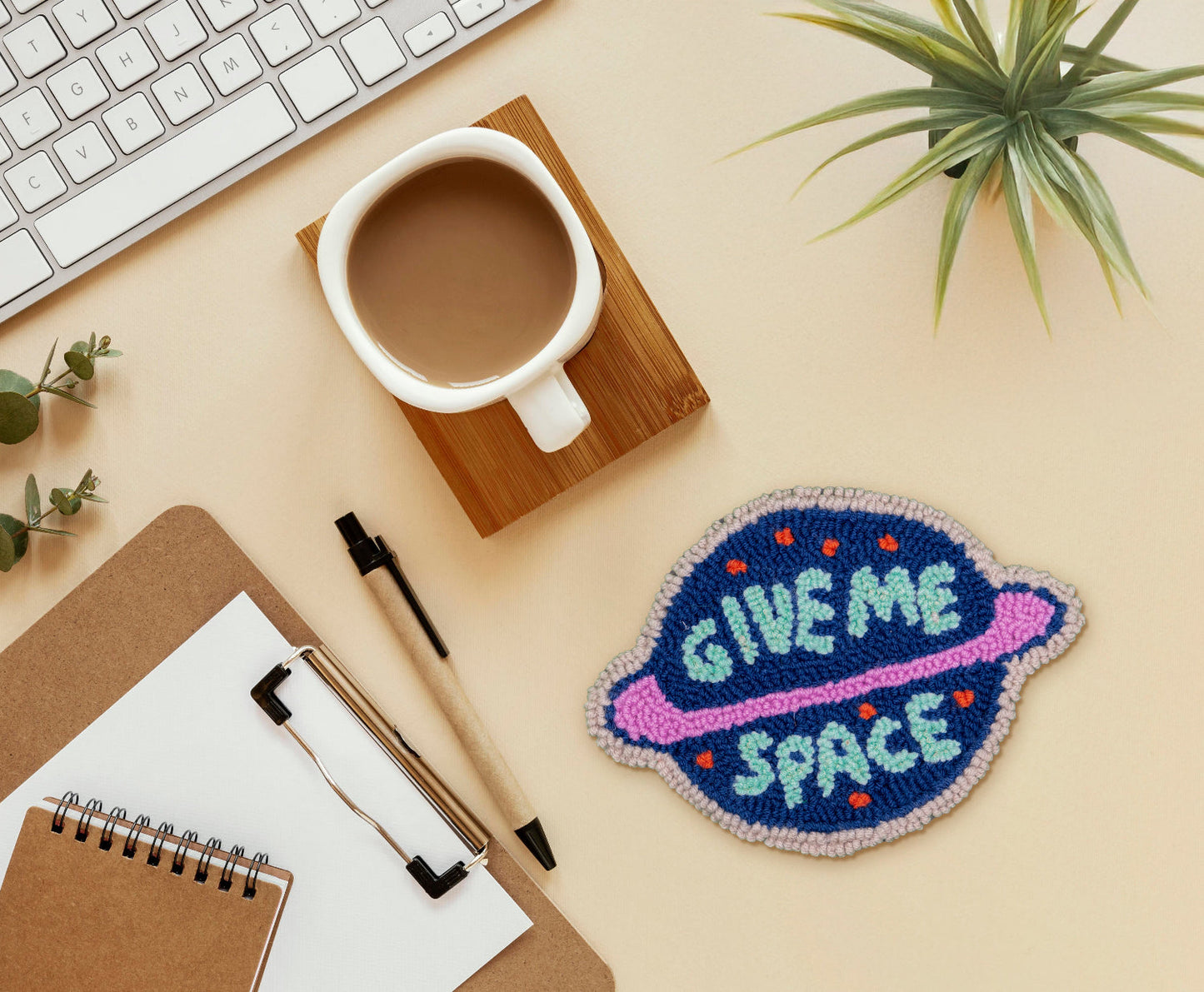Galaxy Give Me Space Punch Needle Coaster