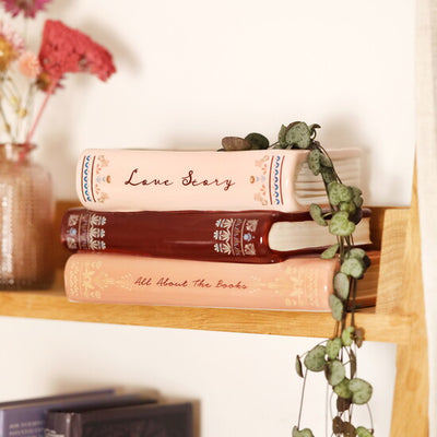 Stack of Books Ceramic Planter – Love Story Edition - book vase