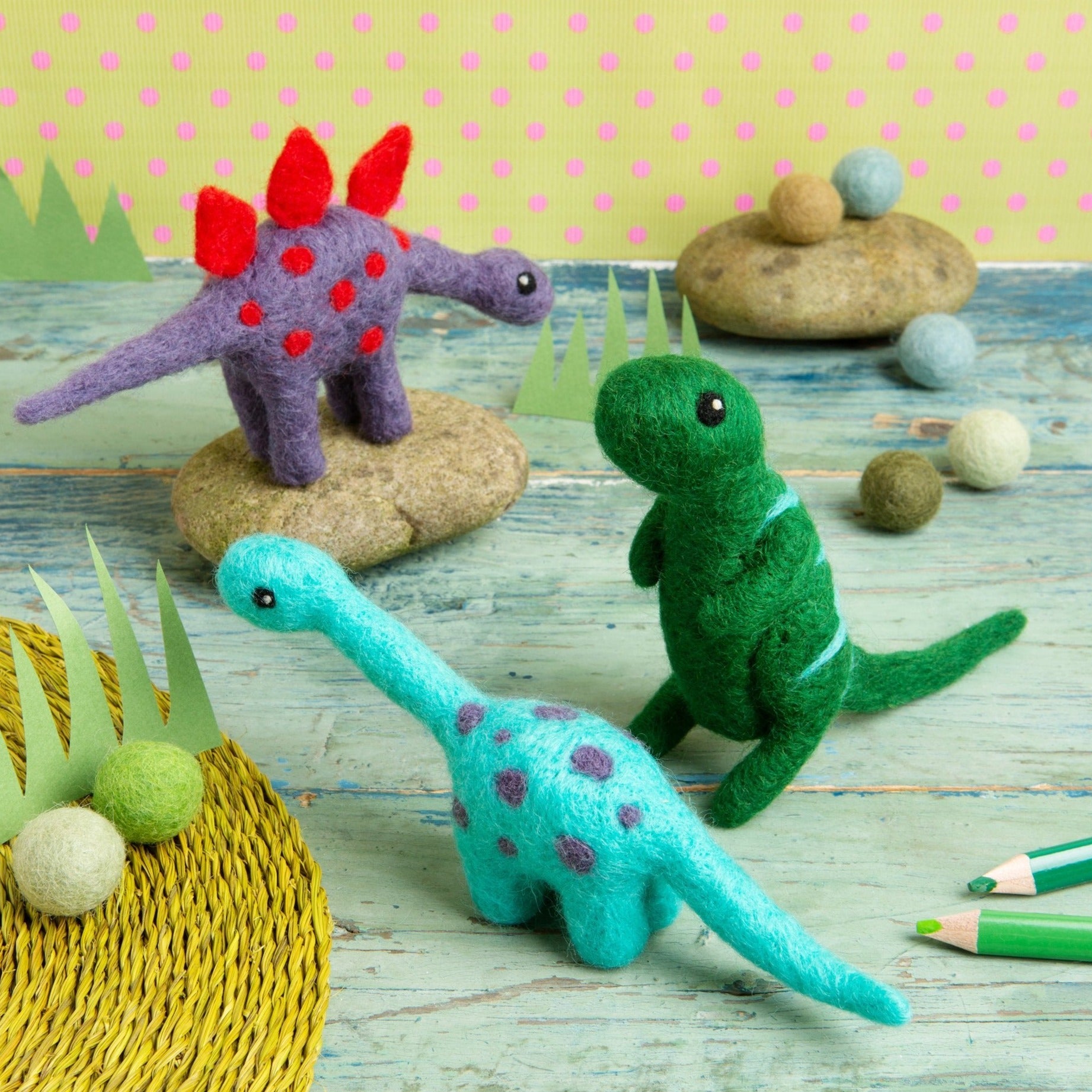 Stegosaurus Dinosaur Needle Felting Kit for Beginners