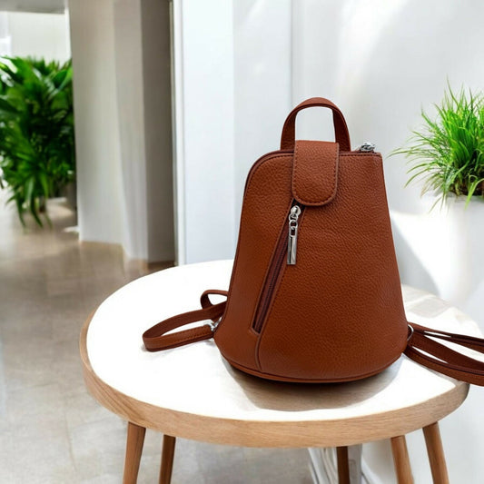 Tan Mini Triangular Backpack - Forever After Boutique