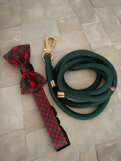 Forest Green Rope Leash Flexible and Lightweight