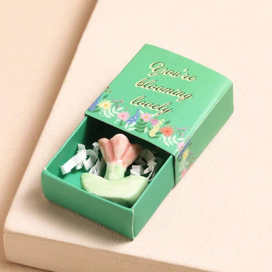 Tiny Matchbox Ceramic Token: Flower - Forever After Boutique
