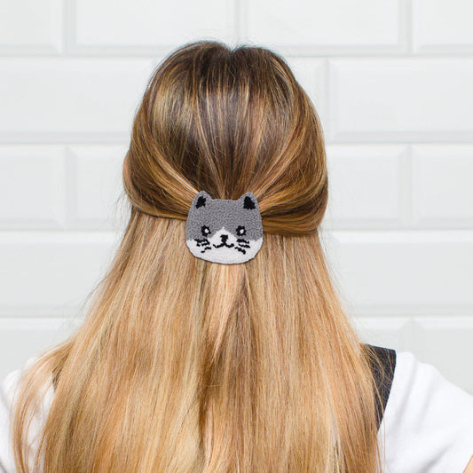 Cat Punch Needle Hair Clip Default Title